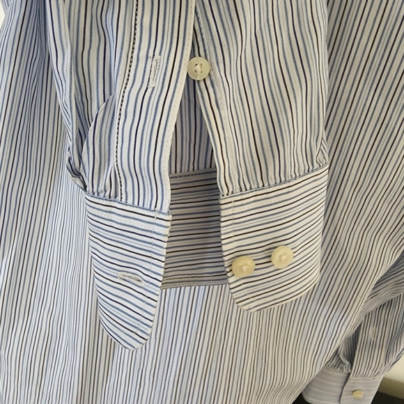 NWOT American Eagle Outfitters Men's Striped Long Sleeve Pocket Button Front M - Picture 7 of 7